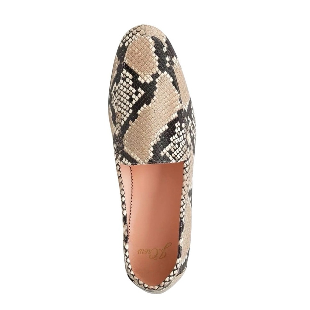 J. Crew Shoes Womens Size 7 Smoking Tan Black White Faux Snakeskin Flat Slipper